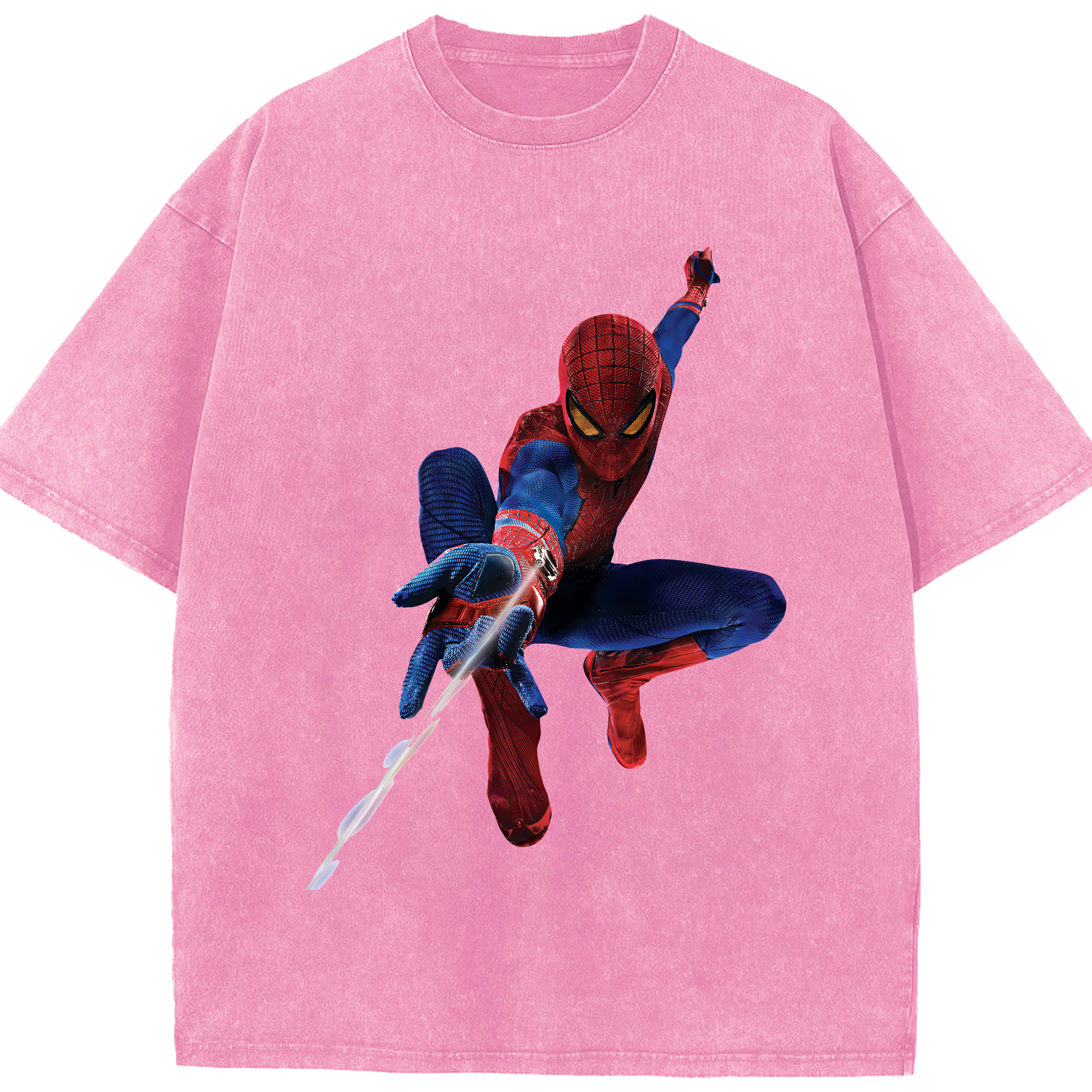 （画像用） Spider Man スパイダーマン 綿100% ヴィンテージ風 半袖Tシャツ（フロントプリント）